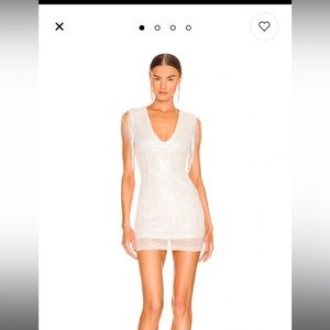 Revolve Superdown Carly Fringe Mini Dress in White